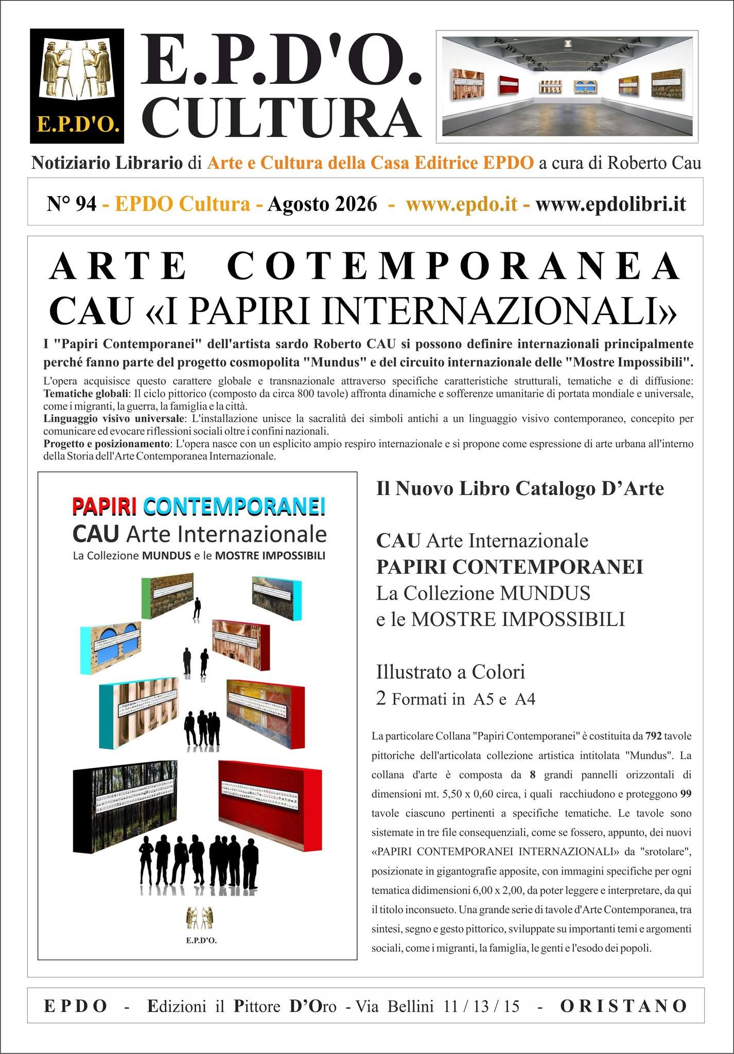 EPDO Notiziario Librario Cau Papiri Internazionali Arte Contemporanea